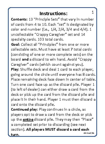 black and white instructions card